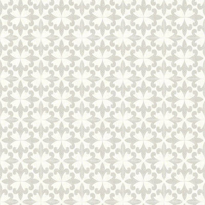 product image of Remy Light Grey Fleur Tile Wallpaper from the Delphine Collection by Brewster 518