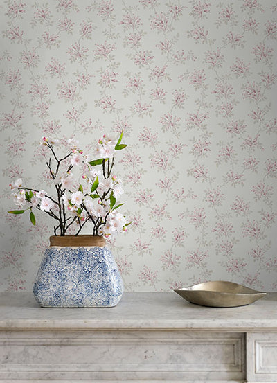 product image for Sofiane Pink Botanical Trail Wallpaper from the Delphine Collection by Brewster 98