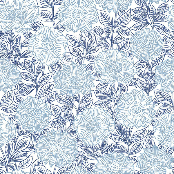 media image for sample faustin navy floral wallpaper from the delphine collection by brewster 1 245