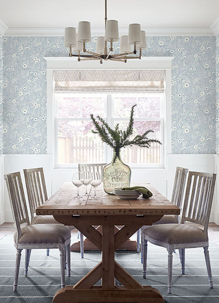 media image for Agathon Light Blue Floral Wallpaper from the Delphine Collection by Brewster 271