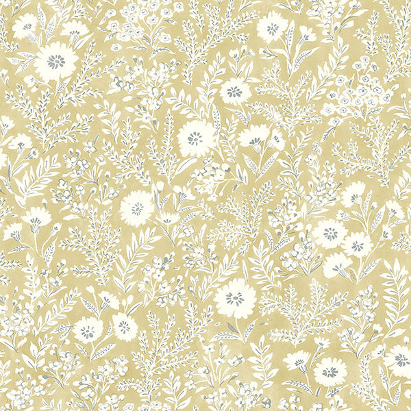 media image for Agathon Wheat Floral Wallpaper from the Delphine Collection by Brewster 224