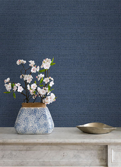 product image for Balantine Navy Weave Wallpaper from the Delphine Collection by Brewster 40