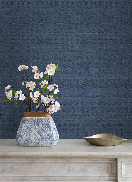 media image for Balantine Navy Weave Wallpaper from the Delphine Collection by Brewster 27