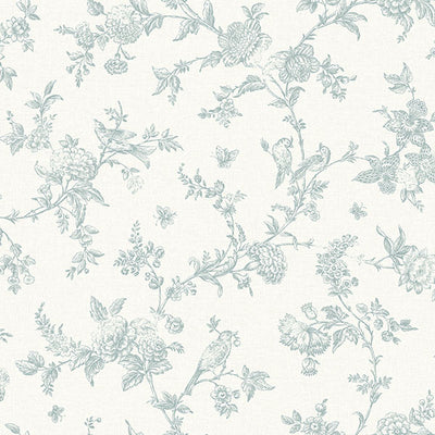 product image for Nightingale Seafoam Floral Trail Wallpaper from the Delphine Collection by Brewster 80