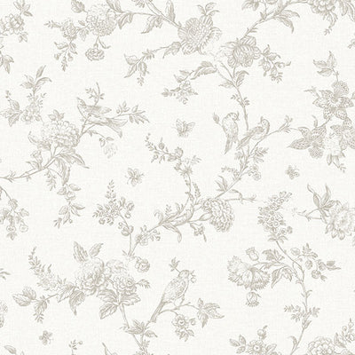 product image of Nightingale Taupe Floral Trail Wallpaper from the Delphine Collection by Brewster 536