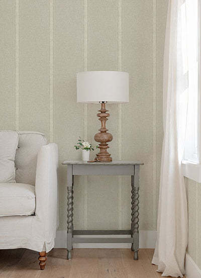 product image for Linette Beige Fabric Stripe Wallpaper from the Delphine Collection by Brewster 35