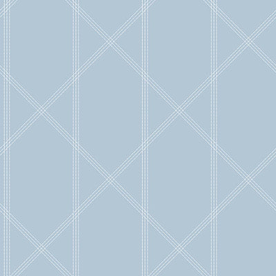 product image of Walcott Light Blue Stitched Trellis Wallpaper from Georgia Collection by Brewster 582