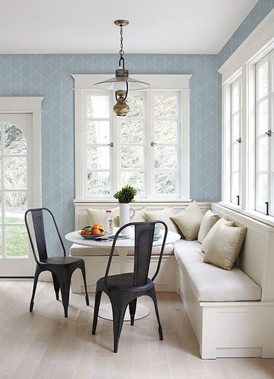 product image for Walcott Light Blue Stitched Trellis Wallpaper from Georgia Collection by Brewster 15