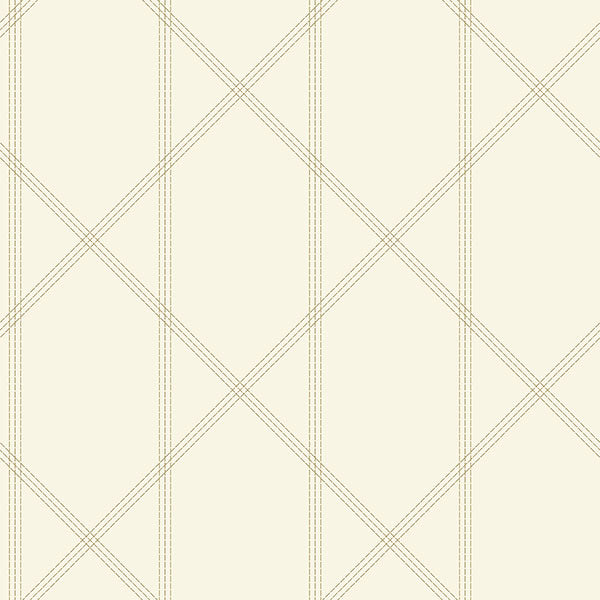 media image for Walcott Cream Stitched Trellis Wallpaper from Georgia Collection by Brewster 299