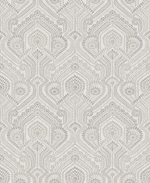 media image for Fernback Grey Ornate Botanical Wallpaper from Georgia Collection by Brewster 262