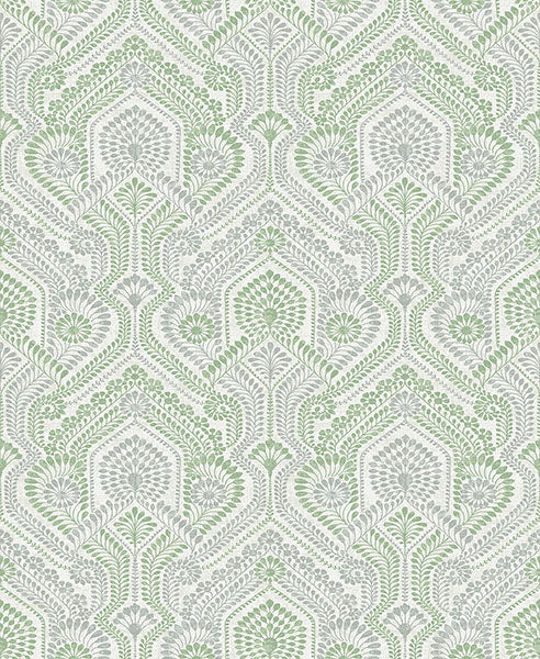 media image for Fernback Green Ornate Botanical Wallpaper from Georgia Collection by Brewster 279