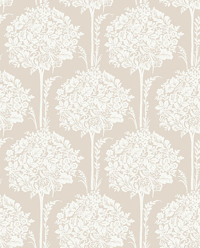 product image of zaria taupe topiary wallpaper from georgia collection by brewster 1 589