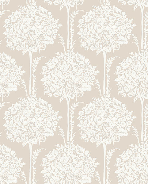 media image for zaria taupe topiary wallpaper from georgia collection by brewster 1 223