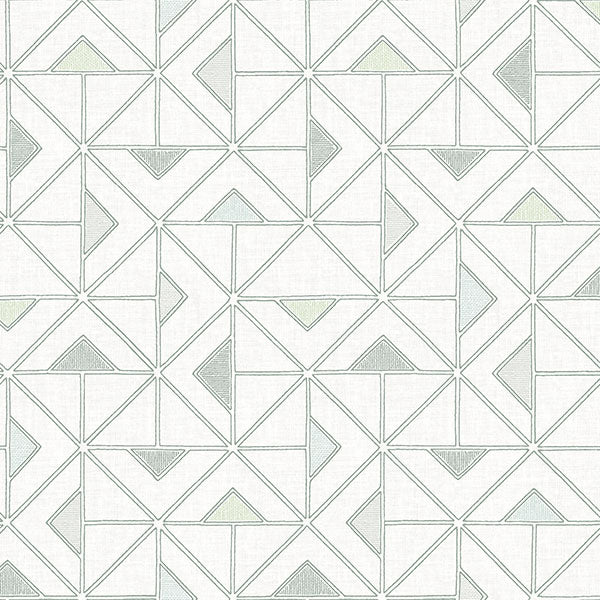 media image for Jekyl Green Triangles Wallpaper from Georgia Collection by Brewster 267