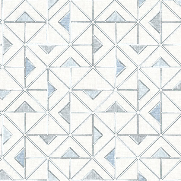 media image for Jekyl Blue Triangles Wallpaper from Georgia Collection by Brewster 20