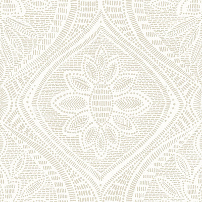 product image of Scout Light Grey Floral Ogee Wallpaper from Georgia Collection by Brewster 53