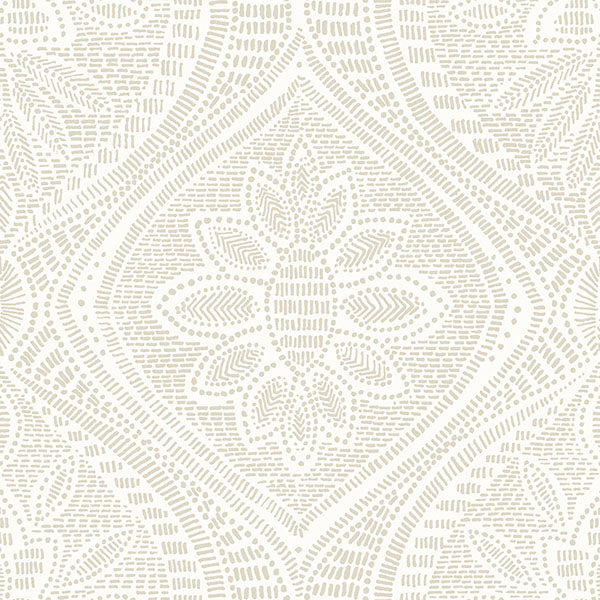 media image for Scout Light Grey Floral Ogee Wallpaper from Georgia Collection by Brewster 231