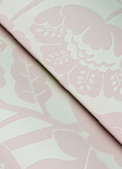product image for Augusta Pink Flock Damask Wallpaper from Georgia Collection by Brewster 6