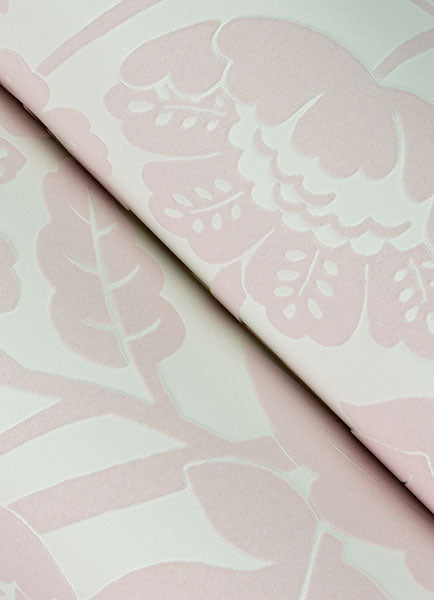 media image for Augusta Pink Flock Damask Wallpaper from Georgia Collection by Brewster 261