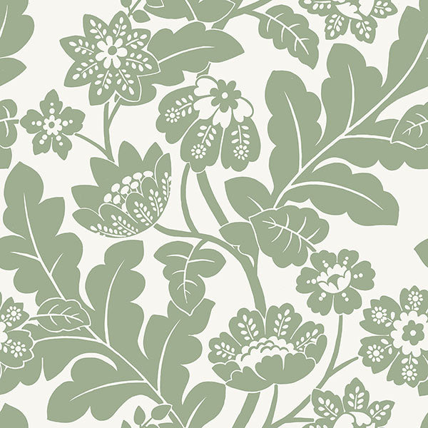 media image for Augusta Seafoam Flock Damask Wallpaper from Georgia Collection by Brewster 295