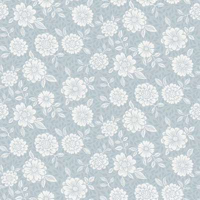 product image for Lizette Light Blue Charming Floral Wallpaper 8