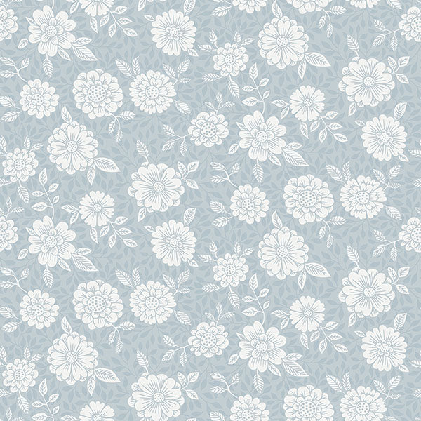 media image for Lizette Light Blue Charming Floral Wallpaper 257