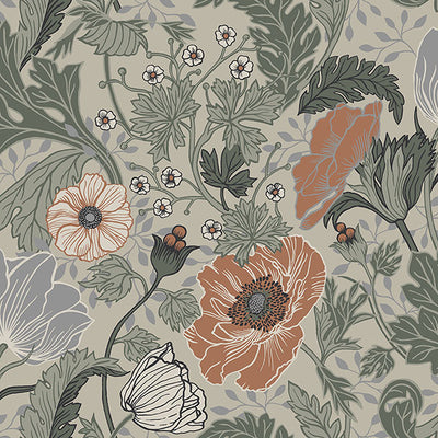 product image of Anemone Grey Floral Wallpaper 570