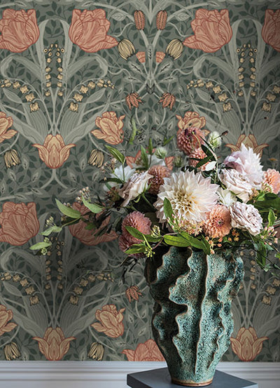 product image for fillippa sage tulip wallpaper brewster 4080 33010 4 62