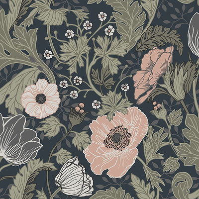 product image of Anemone Navy Floral Wallpaper 588