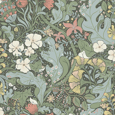 product image of Elise Green Nouveau Gardens Wallpaper 515