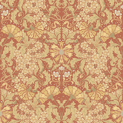 product image of Ojvind Rust Floral Ogee Wallpaper 513