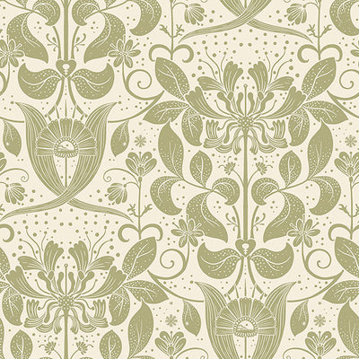 product image of Berit Olive Floral Crest Wallpaper 598