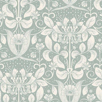 product image for Berit Blue Floral Crest Wallpaper 53