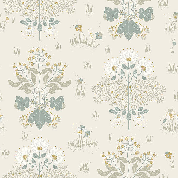 media image for Elda Light Blue Delicate Daises Wallpaper 268