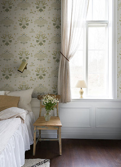 product image for elda olive delicate daises wallpaper brewster 4080 83133 2 13