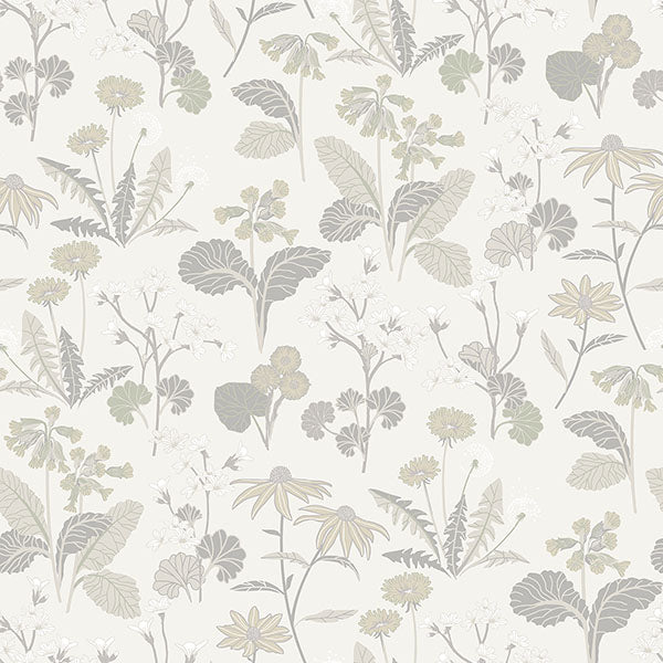 media image for Magdalena Light Grey Dandelion Wallpaper 27