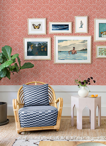 media image for Alorah Coral Wave Wallpaper from the Happy Collection by Brewster 225