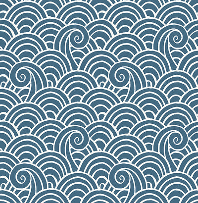 product image of Alorah Blue Wave Wallpaper from the Happy Collection by Brewster 518