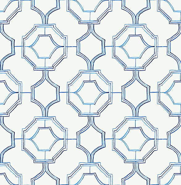 media image for sample gallina blue trellis wallpaper from the happy collection by brewster 1 215