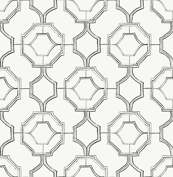 media image for Gallina Charcoal Trellis Wallpaper from the Happy Collection by Brewster 24