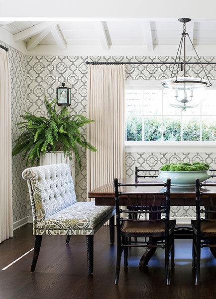media image for Gallina Charcoal Trellis Wallpaper from the Happy Collection by Brewster 253