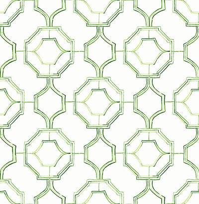 product image for Gallina Green Trellis Wallpaper from the Happy Collection by Brewster 2