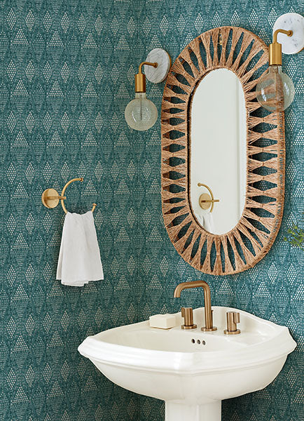 media image for Grady Teal Dotted Geometric Wallpaper from the Happy Collection by Brewster 257