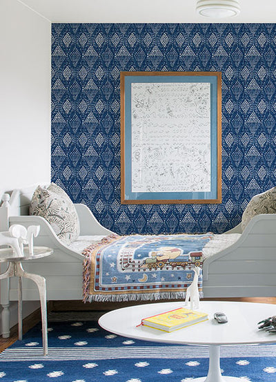 product image for Grady Blue Dotted Geometric Wallpaper from the Happy Collection by Brewster 71