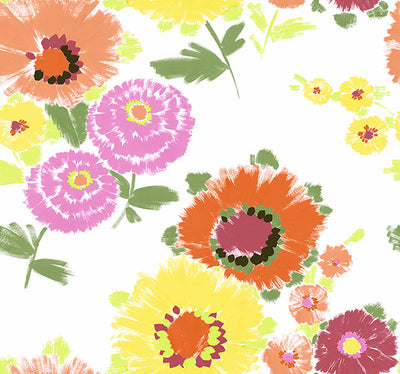 product image of Essie Yellow Painterly Floral Wallpaper from the Happy Collection by Brewster 550