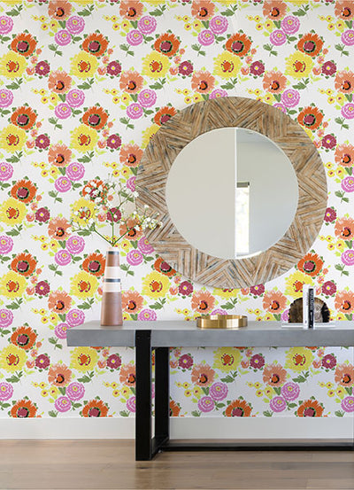 product image for Essie Yellow Painterly Floral Wallpaper from the Happy Collection by Brewster 74