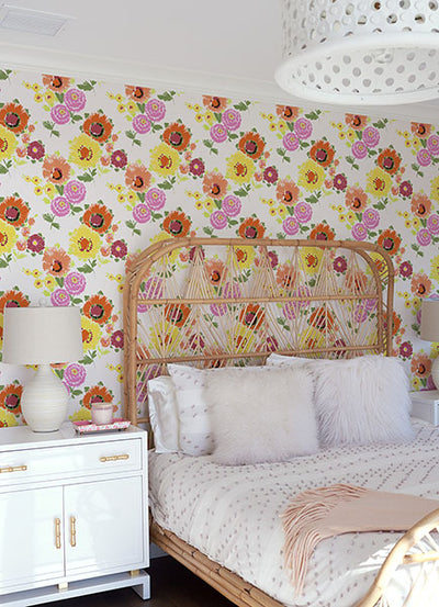 product image for Essie Yellow Painterly Floral Wallpaper from the Happy Collection by Brewster 18