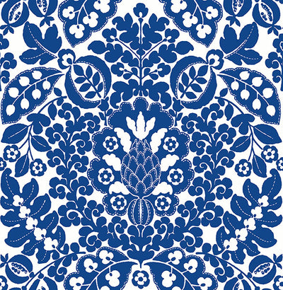 product image of Marni Blue Fruit Damask Wallpaper from the Happy Collection by Brewster 513