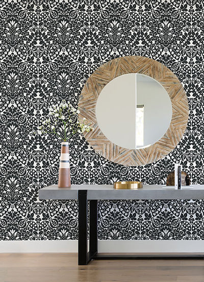 product image for Marni Black Fruit Damask Wallpaper from the Happy Collection by Brewster 27