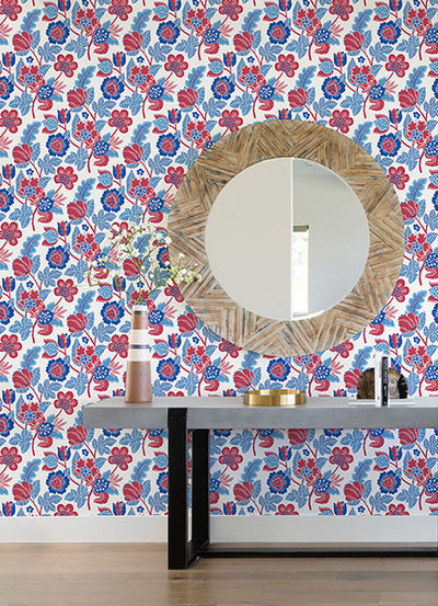 product image for Jana Red Jacobean Wallpaper from the Happy Collection by Brewster 96